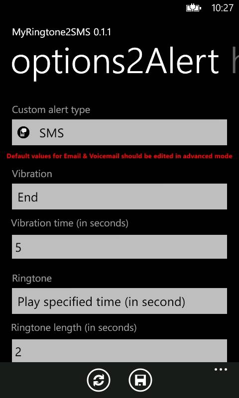 MyRingtone2SMS для Windows Phone