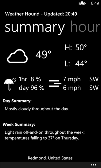 Weather Hound для Windows Phone