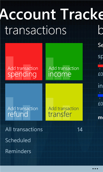 Account Tracker для Windows Phone