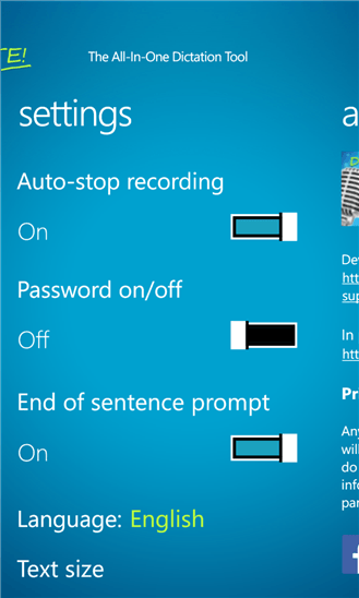 Dictate! для Windows Phone