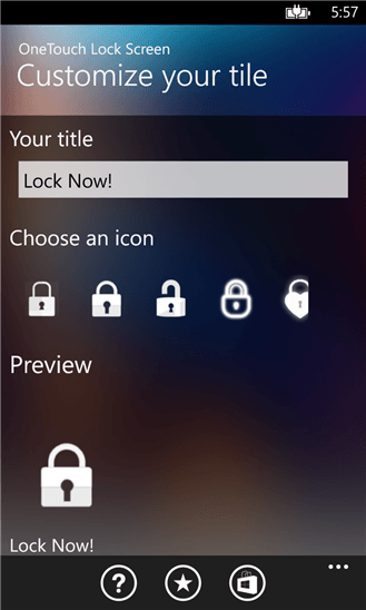 OneTouch Lock Screen для Windows Phone