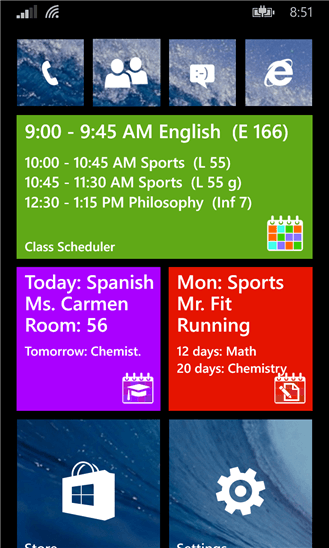 Class Scheduler для Windows Phone