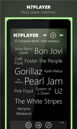Скачать n7player Music Player для Nokia Lumia 1020