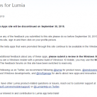 Сайт Lumia Beta Apps будет закрыт 30 сентября