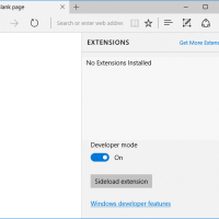 Панель расширений появилась в браузере Microsoft Edge