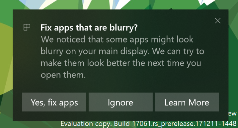 Blurry Apps Not