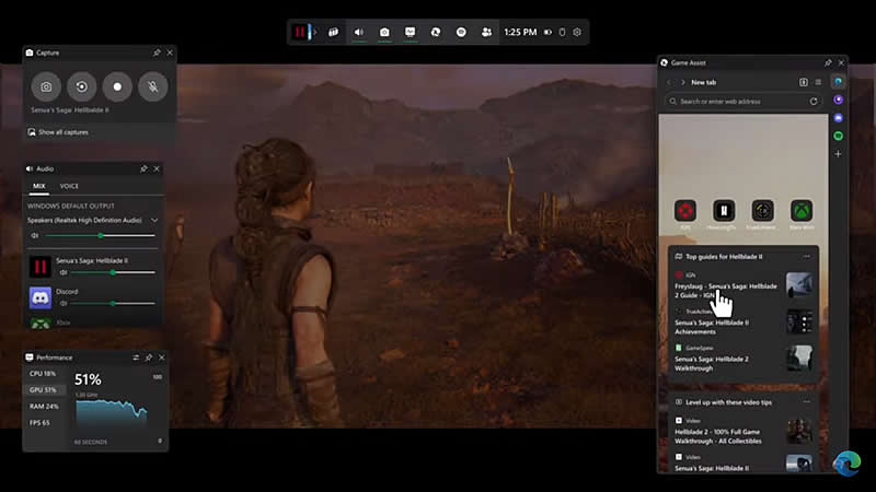 Windows 11 получила игровой оверлей Edge Game Assist в стиле Steam с подсказками и гайдами